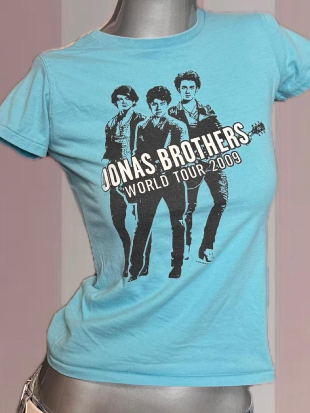 2009 Jonas Brothers World Tour baby blue tee